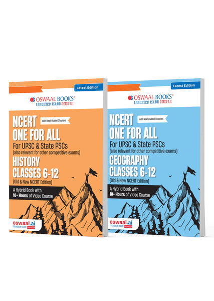 NCERT One for All Book For UPSC and State PSCs History and Geography (Set of 2 Books) (Old and New NCERT Edition) Latest Edition