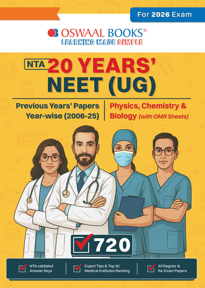 NTA NEET (UG) | 20 Years' Previous Solved Papers | Year-wise (2006-2025) | Physics, Chemistry & Biology | 3700+ Qs, 2025 Solved Paper, PYQs, Mind Maps, Trend Analysis | For 2026, 2027 & 2028 Exams