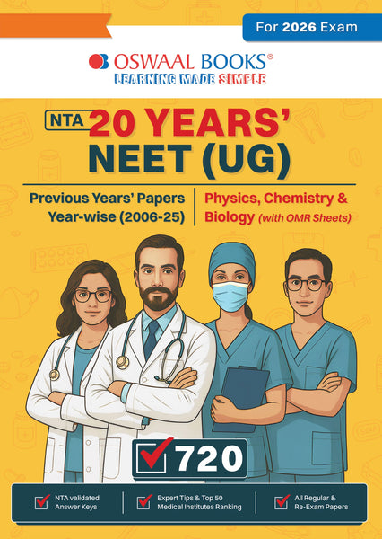 NTA NEET (UG) | 20 Years' Previous Solved Papers | Year-wise (2006-2025) | Physics, Chemistry & Biology | 3700+ Qs, 2025 Solved Paper, PYQs, Mind Maps, Trend Analysis | For 2026, 2027 & 2028 Exams