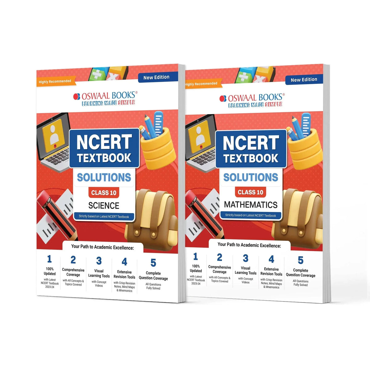 Oswaal NCERT Textbook Solutions Class 10 Science & Mathematics | Set of 2 Books | For Latest Exam