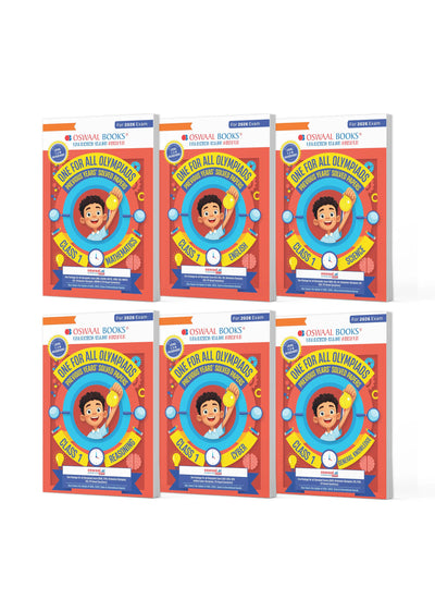 One For All Olympiad Chapter-wise Previous Years' Solved Papers, Prep-Guide Class 1 (Set of 6 Books) Maths, English, Science, Reasoning, Cyber & General Knowledge (For 2026 Exam)