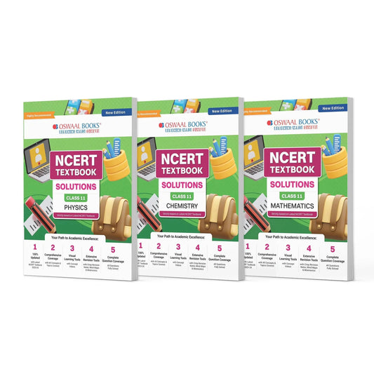 NCERT Textbook Solutions Class 11 | Physics | Chemistry | Mathematics | Set of 3 Books | For Latest Exam