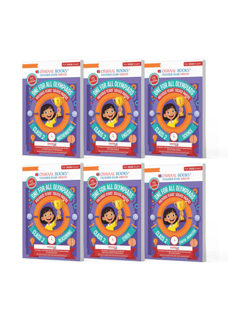 One For All Olympiad Chapter-wise Previous Years' Solved Papers, Prep-Guide Class 2 (Set of 6 Books) Maths, English, Science, Reasoning, Cyber & General Knowledge (For 2026 Exam)