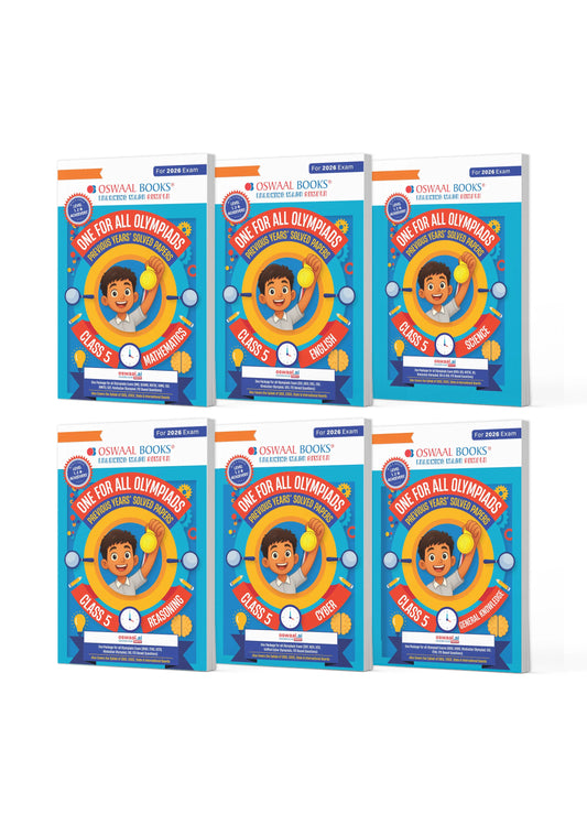 One For All Olympiad Chapter-wise Previous Years' Solved Papers, Prep-Guide Class 5 (Set of 6 Books) Maths, English, Science, Reasoning, Cyber & General Knowledge (For 2026 Exam)