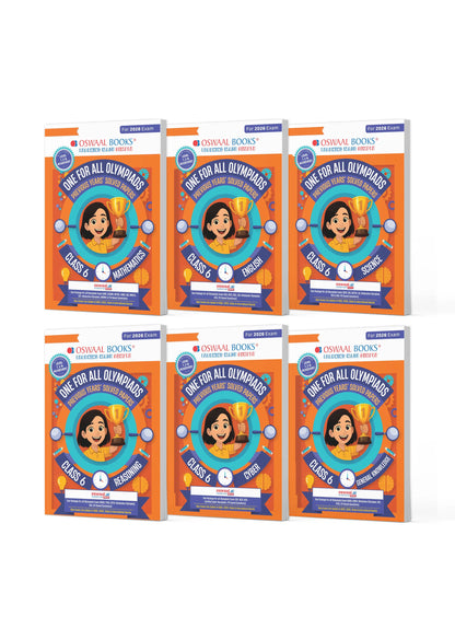 One For All Olympiad Chapter-wise Previous Years' Solved Papers, Prep-Guide Class 6 (Set of 6 Books) Maths, English, Science, Reasoning, Cyber & General Knowledge (For 2026 Exam)