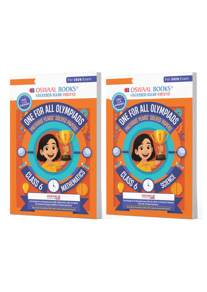 Oswaal One For All Olympiad Chapter-wise Previous Years's Solved Papers, Prep-Guide Class 6 (Set of 2 Books) Maths & Science For 2026 Exam