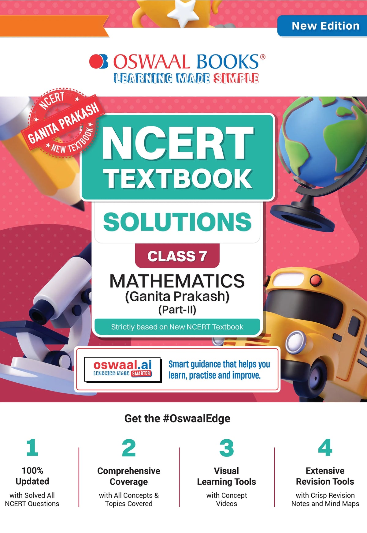 Oswaal NCERT Textbook Solutions Mathematics (Ganita Prakash) Part-2 Class 7 | For CBSE 2026-27 Exam | Based on Latest NCERT Ganita Prakash | With Complete Solutions & Subjective Questions for Practice