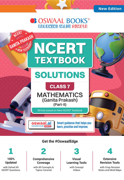 Oswaal NCERT Textbook Solutions Mathematics (Ganita Prakash) Part-2 Class 7 | For CBSE 2026-27 Exam | Based on Latest NCERT Ganita Prakash | With Complete Solutions & Subjective Questions for Practice