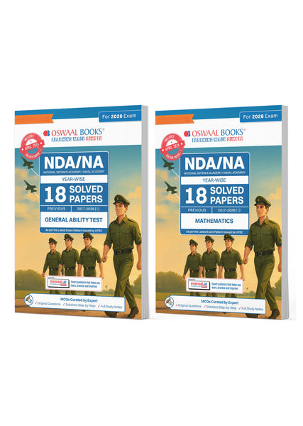 NDA/ NA 18 Previous Years’ Solved Papers| Year-wise (2017 to 2026(I)| General Ability Test & Mathematics (Set of 2 Books) | Includes 2026 Paper – I | For Sep 2026 (II) Exam| With Oswaal AI