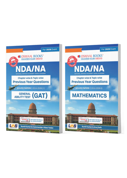 NDA/NA 13 Years’ Chapter-wise & Topic-wise Solved Papers | General Ability Test & Mathematics (Set of 2 Books) | 2014-2026 (I) | Includes 2026 Paper – I | For Sep 2026 (II) Exam| With Oswaal AI