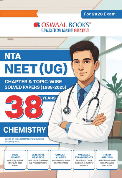 NEET (UG) 38 Years' Chapter-wise & Topic-wise Solved Papers Chemistry | (1988-2025) | 1550+ Qs, 2025 Solved Paper, PYQs, Mind Maps, Notes, Trend Analysis | For 2026, 2027 & 2028 Exams