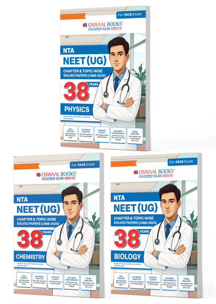 NEET (UG) 38 Years' Chapter-Wise & Topic-Wise Solved Papers | Physics, Chemistry & Biology (1988-2025) | Set of 3 Books | PYQs, Mind Maps, Notes, Trend Analysis | For 2026, 2027 & 2028 Exams