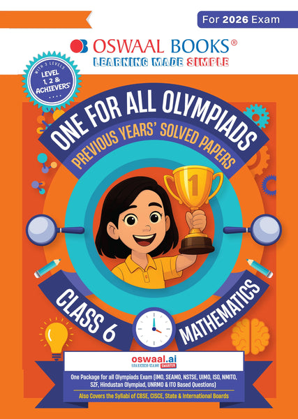 One For All Olympiads Class 6 Maths Prep-Guide Book | Chapter-wise Previous Years' Solved Papers | Questions for SOF IMO & Other Olympiad Exams 2026 | With Sample Practice Papers & Oswaal.AI