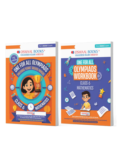 Oswaal One For All Olympiads Class 6 Maths Prep-Guide | Chapter-wise Previous Years' Solved Papers + Workbook (Set of 2 Books) | Questions for SOF IMO & Other Olympiad Exams 2026