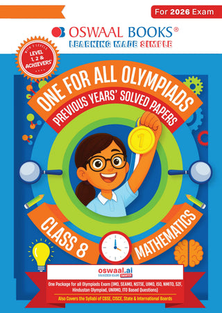 One For All Olympiads Class 8 Maths Prep-Guide Book | Chapter-wise Previous Years' Solved Papers | Questions for SOF IMO & Other Olympiad Exams 2026 | With Sample Practice Papers & Oswaal.AI
