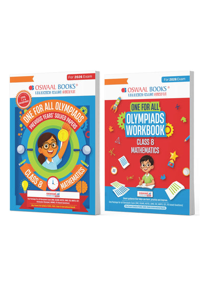 One For All Olympiads Class 8 Maths Prep-Guide | Chapter-wise Previous Years' Solved Papers + Workbook (Set of 2 Books) | Questions for SOF IMO & Other Olympiad Exams 2026