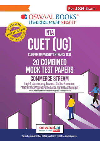 NTA CUET (UG) 20 Combined Mock Test Papers | Commerce Stream (English, Accountancy, Business Studies, Economics, Maths, General Aptitude Test) For 2026 Exam ? With New Syllabus & Pattern Released on 27 December 2025