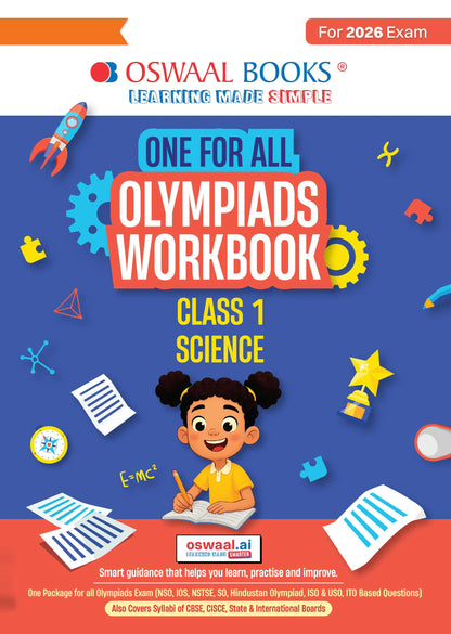 One For All Olympiads Workbook Class 1 Science | Questions for SOF NSO & Other Olympiad Exams 2026 | With Sample Practice Papers & Oswaal.AI