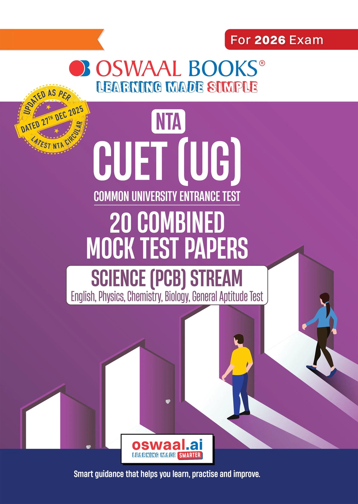 NTA CUET (UG) 20 Combined Mock Test Papers | Science PCB Stream (English, Physics, Chemistry, Biology, General Aptitude Test) For 2026 Exam | With New Syllabus & Pattern Released on 27 December 2025