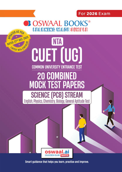 NTA CUET (UG) 20 Combined Mock Test Papers | Science PCB Stream (English, Physics, Chemistry, Biology, General Aptitude Test) For 2026 Exam | With New Syllabus & Pattern Released on 27 December 2025
