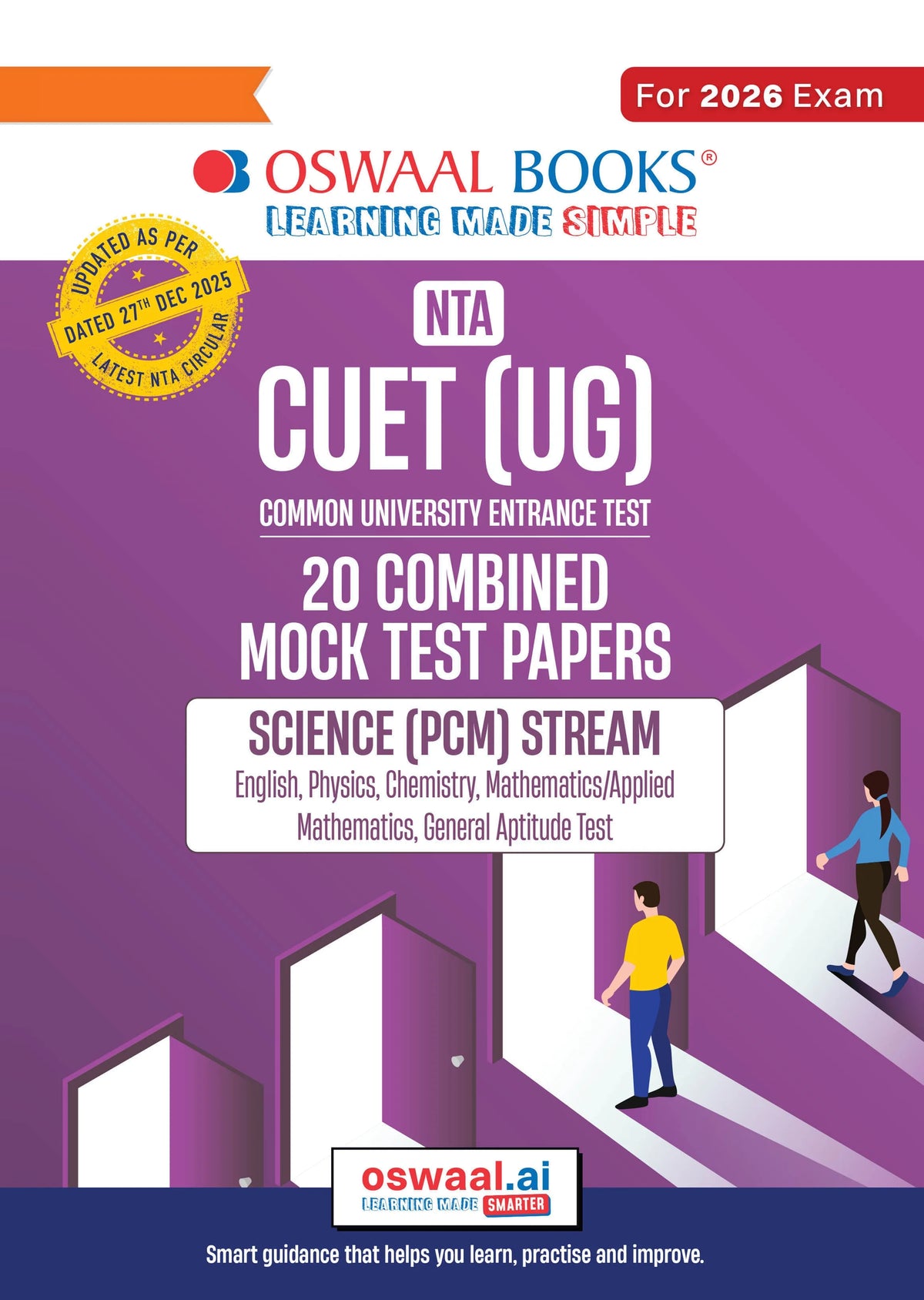 NTA CUET (UG) 20 Combined Mock Test Papers | Science PCM Stream (English, Physics, Chemistry, Maths, General Aptitude Test) For 2026 Exam | With New Syllabus & Pattern Released on 27 December 2025