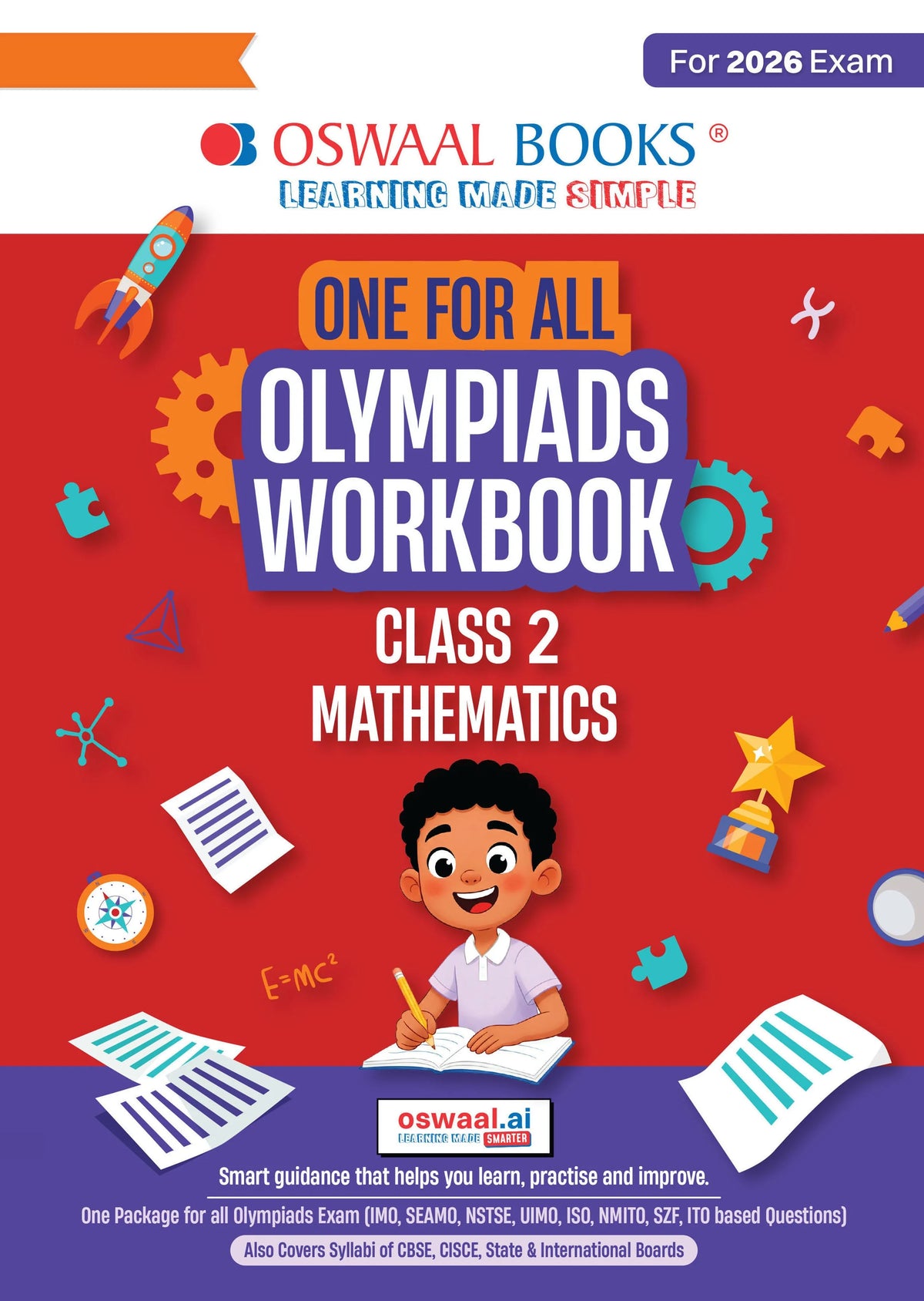 One For All Olympiads Workbook Class 2 Maths | Questions for SOF IMO & Other Olympiad Exams 2026 | With Sample Practice Papers & Oswaal.AI