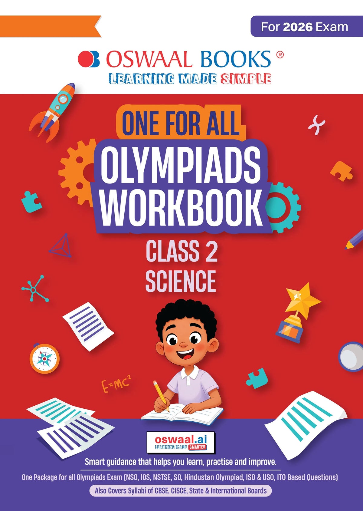 One For All Olympiads Workbook Class 2 Science | Questions for SOF NSO & Other Olympiad Exams 2026 | With Sample Practice Papers & Oswaal.AI