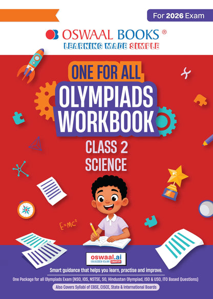 One For All Olympiads Workbook Class 2 Science | Questions for SOF NSO & Other Olympiad Exams 2026 | With Sample Practice Papers & Oswaal.AI
