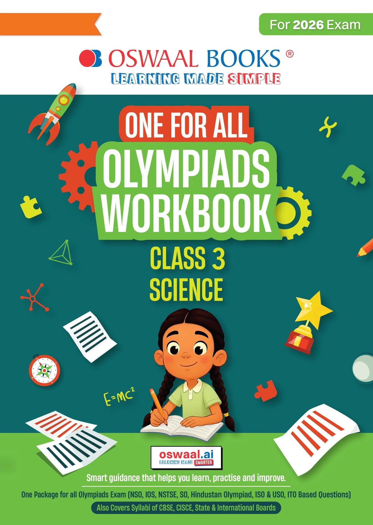 One For All Olympiads Workbook Class 3 Science | Questions for SOF NSO & Other Olympiad Exams 2026 | With Sample Practice Papers & Oswaal.AI