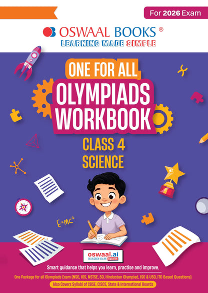 One For All Olympiads Workbook Class 4 Science | Questions for SOF NSO & Other Olympiad Exams 2026 | With Sample Practice Papers & Oswaal.AI