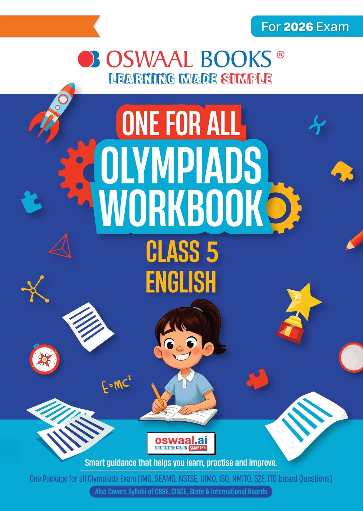 Oswaal One For All Olympiads Workbook Class 5 English | Questions for SOF IEO & Other Olympiad Exams 2026 | With Sample Practice Papers & Oswaal.AI