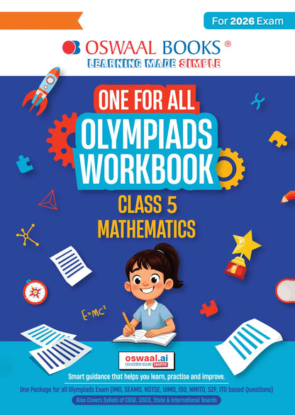 Oswaal One For All Olympiads Workbook Class 5 Maths | Questions for SOF IMO & Other Olympiad Exams 2026 | With Sample Practice Papers & Oswaal.AI