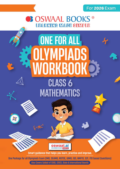 Oswaal One For All Olympiads Workbook Class 6 Maths | Questions for SOF IMO & Other Olympiad Exams 2026 | With Sample Practice Papers & Oswaal.AI