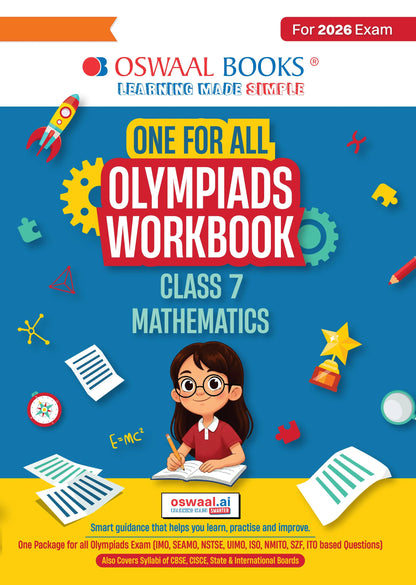 Oswaal One For All Olympiads Workbook Class 7 Maths | Questions for SOF IMO & Other Olympiad Exams 2026 | With Sample Practice Papers & Oswaal.AI