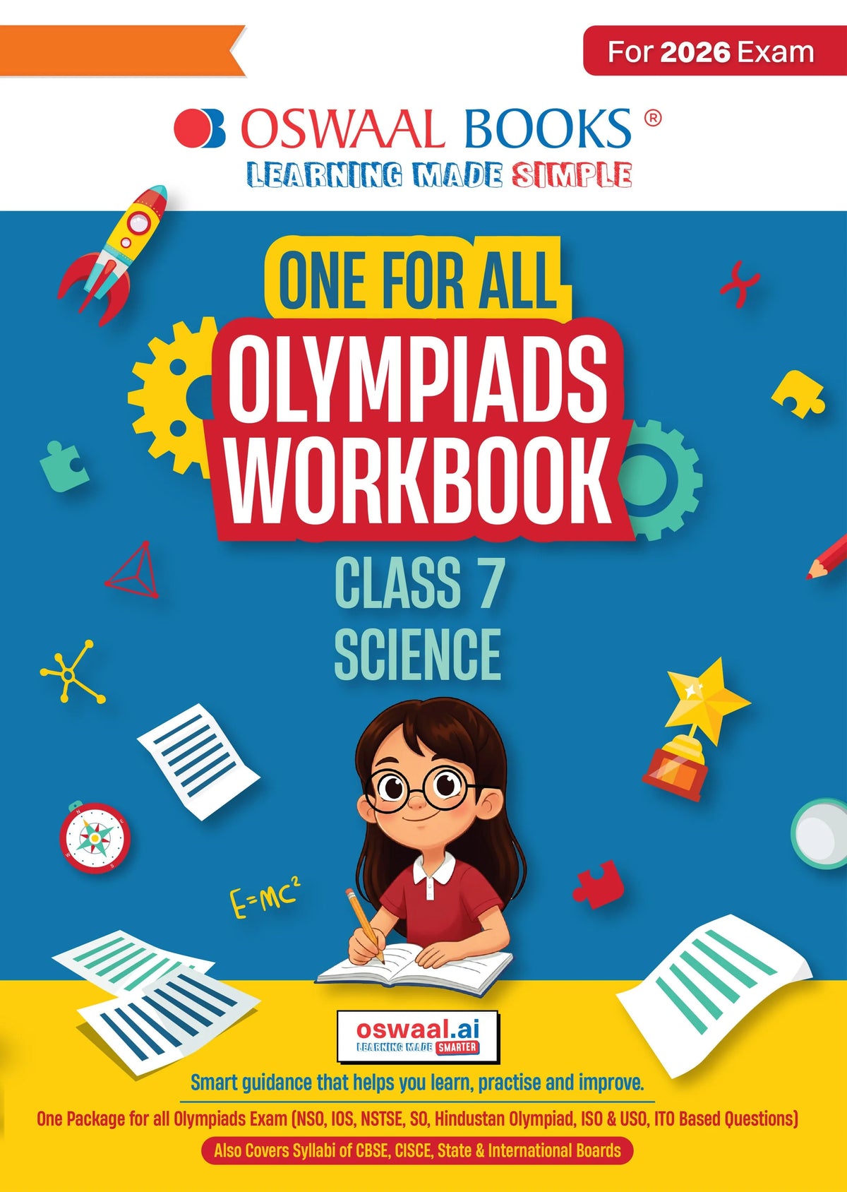 Oswaal One For All Olympiads Workbook Class 7 Science | Questions for SOF NSO & Other Olympiad Exams 2026 | With Sample Practice Papers & Oswaal.AI