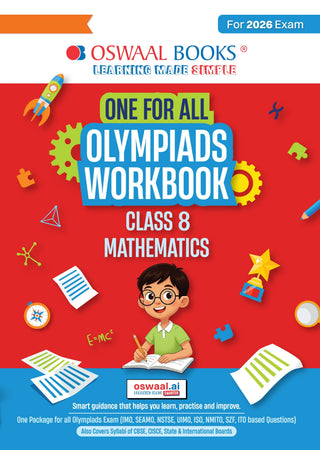 One For All Olympiads Workbook Class 8 Maths | Questions for SOF IMO & Other Olympiad Exams 2026 | With Sample Practice Papers & Oswaal.AI