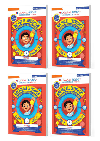 One for All Olympiads | Class 1 Maths, Science, English, GK | Chapter-wise Previous Years' Solved Papers | Prep-Guide With Level 1, 2 & Achievers Section (Set of 4 Books) For 2026 Exam