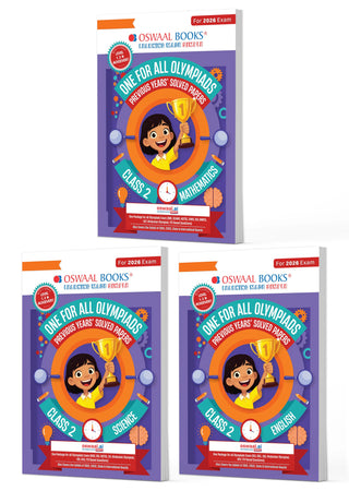 One for All Olympiads | Class 2 Maths, Science, English | Chapter-wise Previous Years' Solved Papers | Prep-Guide With Level 1, 2 & Achievers Section (Set of 3 Books) For 2026 Exam