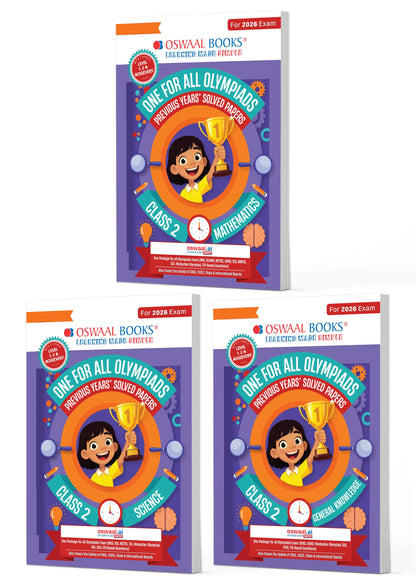 One for All Olympiads | Class 2 Maths, Science, GK | Chapter-wise Previous Years' Solved Papers | Prep-Guide With Level 1, 2 & Achievers Section (Set of 3 Books) For 2026 Exam