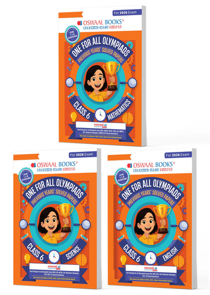 Oswaal One for All Olympiads | Class 6 Maths, Science, English | Chapter-wise Previous Years' Solved Papers | Prep-Guide With Level 1, 2 & Achievers Section (Set of 3 Books) For 2026 Exam
