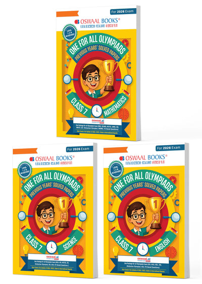One for All Olympiads | Class 7 Maths, Science, English | Chapter-wise Previous Years' Solved Papers | Prep-Guide With Level 1, 2 & Achievers Section (Set of 3 Books) For 2026 Exam