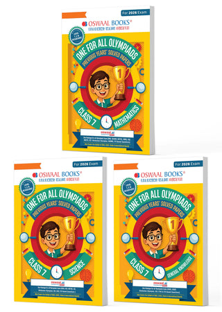 One for All Olympiads | Class 7 Maths, Science, GK | Chapter-wise Previous Years' Solved Papers | Prep-Guide With Level 1, 2 & Achievers Section (Set of 3 Books) For 2026 Exam