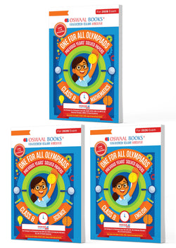 One for All Olympiads | Class 8 Maths, Science, English | Chapter-wise Previous Years' Solved Papers | Prep-Guide With Level 1, 2 & Achievers Section (Set of 3 Books) For 2026 Exam
