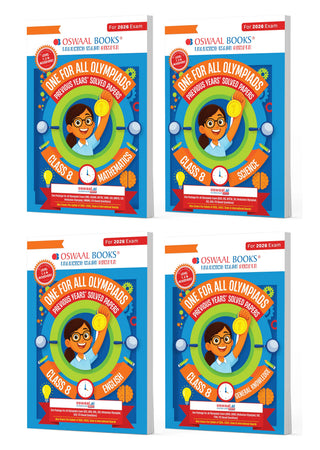 One for All Olympiads | Class 8 Maths, Science, English, GK | Chapter-wise Previous Years' Solved Papers | Prep-Guide With Level 1, 2 & Achievers Section (Set of 4 Books) For 2026 Exam