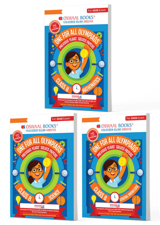 One for All Olympiads | Class 8 Maths, Science, GK | Chapter-wise Previous Years' Solved Papers | Prep-Guide With Level 1, 2 & Achievers Section (Set of 3 Books) For 2026 Exam