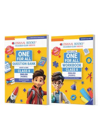 One For All Question Bank + One For All Workbook (NCERT & CBSE) Class 8 English (Set of 2 Books) | Updated As Per NCF For Latest Exam