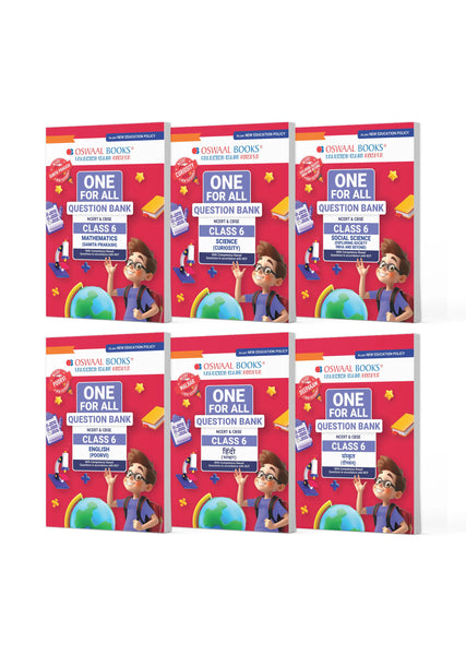 One For All Question Banks NCERT & CBSE Class 6 (Set of 6 Books) Maths, Science, Social Science, Hindi, Sanskrit & English For Latest Exam