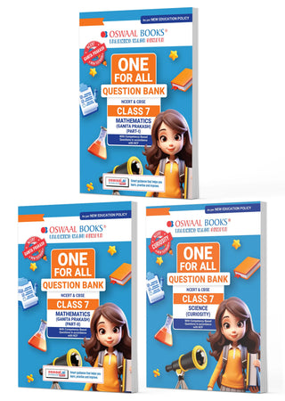 One For All Question Banks NCERT & CBSE Class 7 (Set of 3 Books) Mathematics Part-1, Part-2 & Science (For Latest Exam)