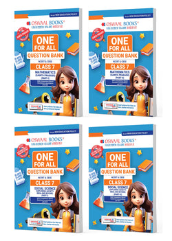 One For All Question Banks NCERT & CBSE Class 7 (Set of 4 Books) Mathematics Part-1 & Part-2 , Social Science Part-1 & Part-2 (For Latest Exam)