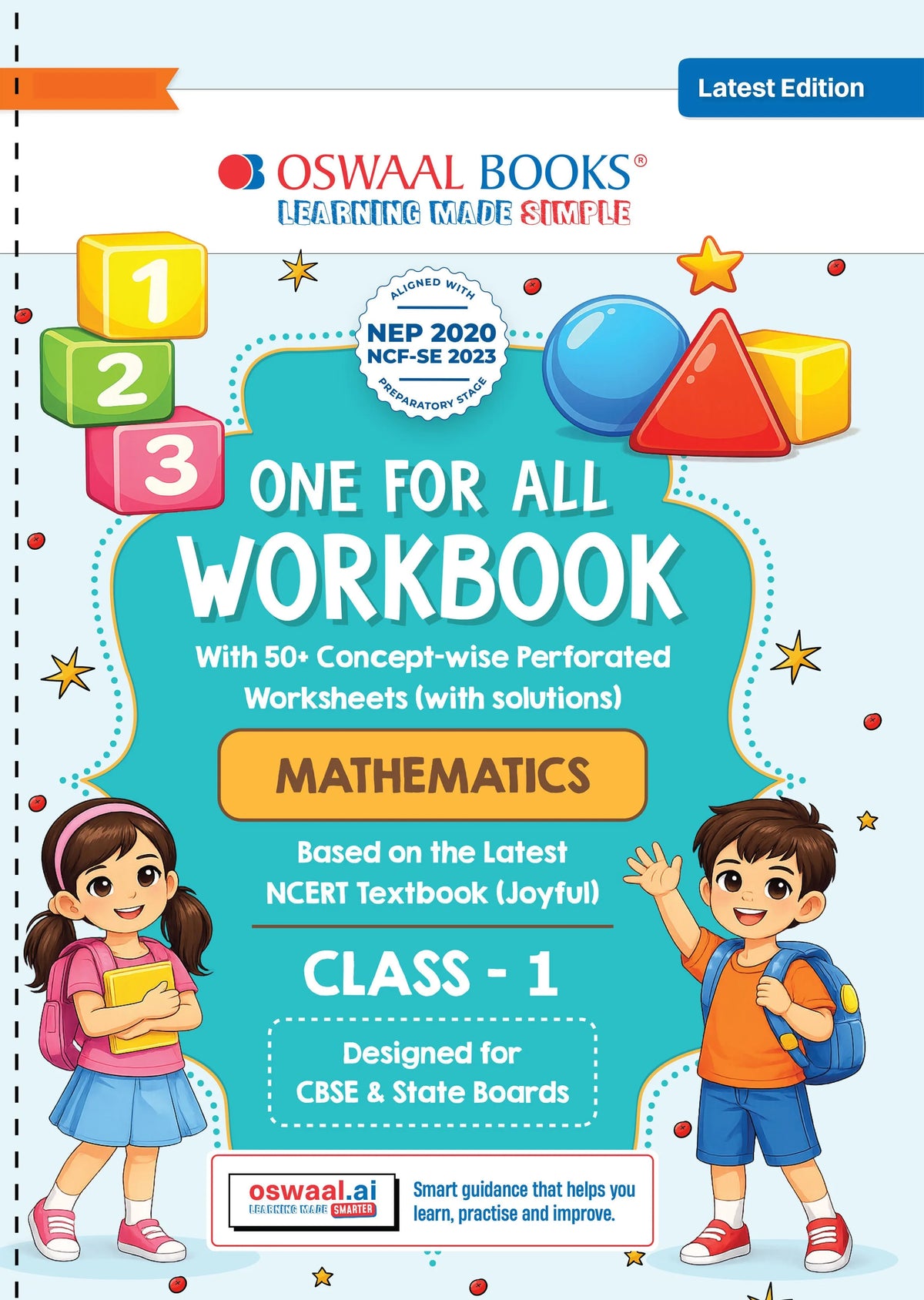 One for All Workbook Class 1 Mathematics | 50+ Concept-wise Perforated Worksheets | Based on NCERT Joyful | NEP 2020 & NCF 2023 Aligned | For CBSE & State Boards | Builds Concept Clarity & Scientific Skills
